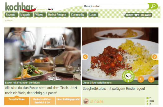 kochbar.de - Screenshot